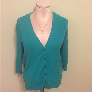 New York and co size L aqua teal cardigan